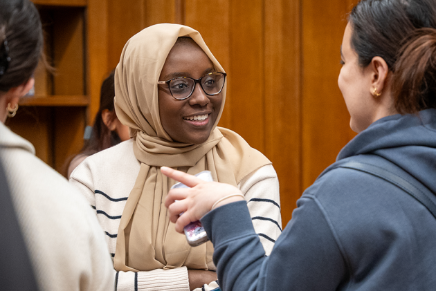 students talking