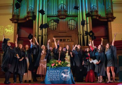 Graduates on stage