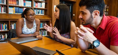Students in library